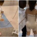 Disfrazaron a una niña de paciente recién salida de una cirugía estética y escadalizó a todos en redes +VIDEO