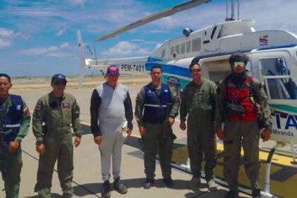 Activan helicóptero para búsqueda de pescadores desaparecidos en Choroní desde el pasado 17Jun