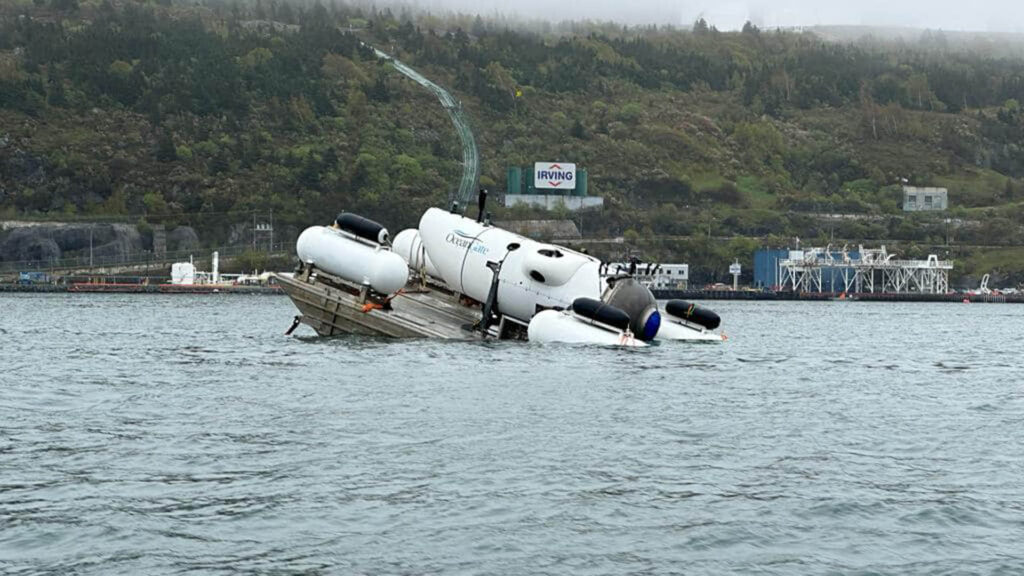 Así es el submarino Titán que se perdió con turistas mientras veía restos del Titanic solo