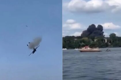 EN VIDEO: Avión de combate se estrelló contra complejo residencial en Michigan durante espectáculo aéreo