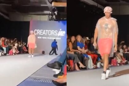 Video Viral: Desfiló en plena fashion week de Nueva York y nadie se dio cuenta que era un intruso hasta que llegó la seguridad