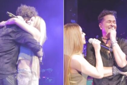 EN VIDEO: Shakira sorprendió a Carlos Vives en pleno concierto para cantar "La bicicleta"