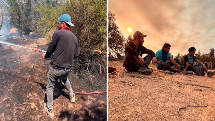 Venezolano se hace viral tras combatir los incendios forestales en Chile: "Agradecido con este país que nos ha brindado tanto"