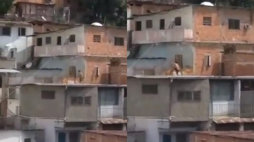 Un antisocial evadió a la policía saltando por las platabandas (techos) de las casas, en Petare (Miranda). Mientras, que otro delincuente,