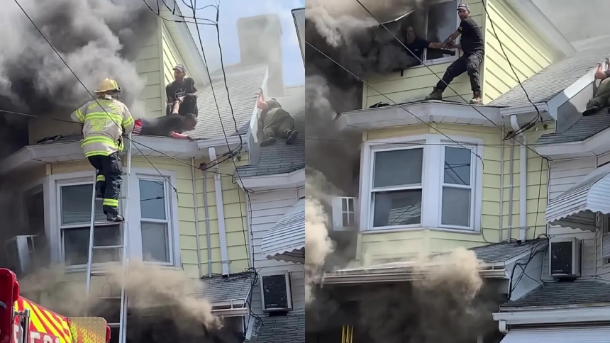 Un hombre se vistió de héroe y rescató a su vecino en pleno incendio en Pensilvania (EEUU). Las imágenes momento quedaron grabadas