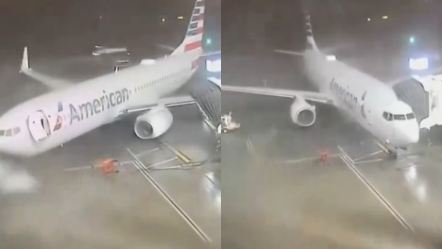 El fuerte viento que azota Texas desde hace unos días sigue generando zozobra. Esta vez, los ventarrones fueron avión American Airlines