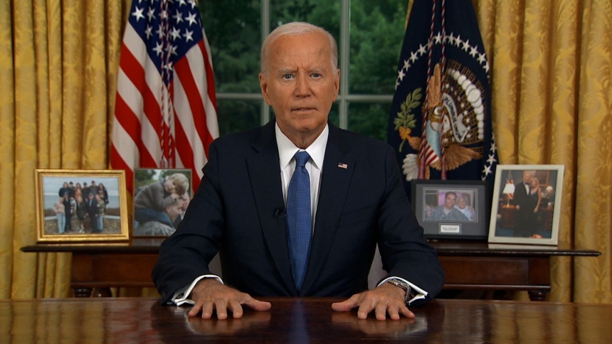 El presidente de Estados Unidos, Joe Biden, se dirigió por primera vez a la nación tras renunciar a su candidatura para las elecciones
