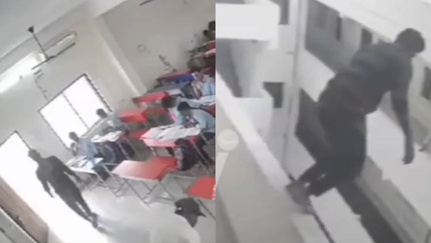 EN VIDEO: Estudiante se paró en plena clase y saltó desde un tercer piso frente a la mirada atónita de sus compañeros