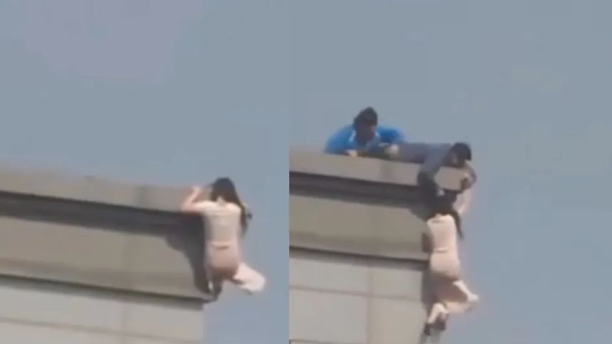 Esta semana se hizo viral un video del espectacular rescate de una mujer de Corea del Sur, quien se intentó lanzar desde un piso 19, pero fue salvada por un hombre que decidió tomarla del cabello para evitar la tragedia.