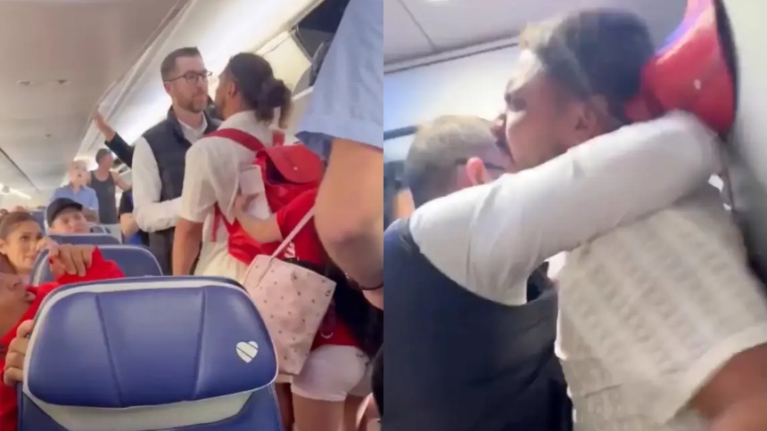 Un video grabado por pasajeros a bordo de un vuelo de Southwest Airlines captó el momento, cuando una discusión doméstica escaló hasta convertirse en una violenta pelea, que dejó a un oficial herido y a un pasajero arrestado en el Aeropuerto Internacional de Miami, en Florida (EEUU).  
