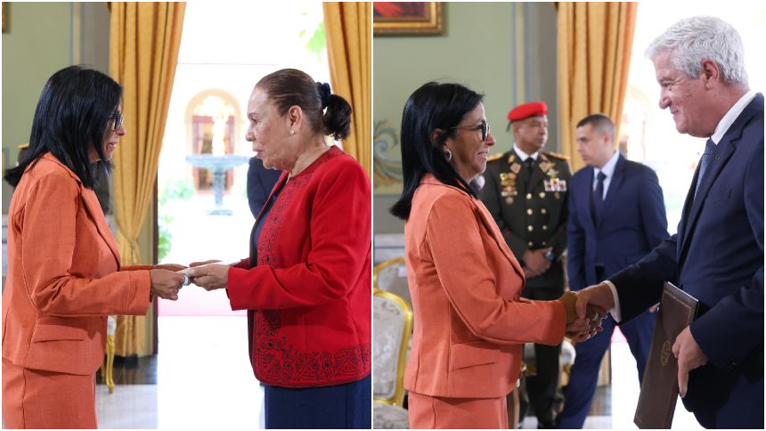 Delcy Rodríguez recibió cartas credenciales de embajadores de Portugal, Surinam y Nicaragua