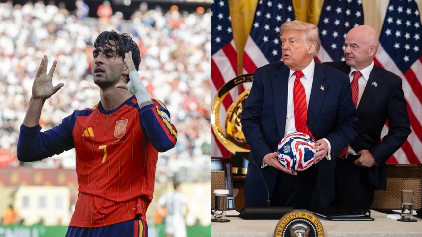 La Casa Blanca reaccionó el inesperado contenido , para muchos, de la gorra que lució el futbolista Ferran Torres durante la celebración de selección de España por ganar la Copa Mundial de la FIFA ante Argentina el domingo (1-0) por las calles de Madrid,  