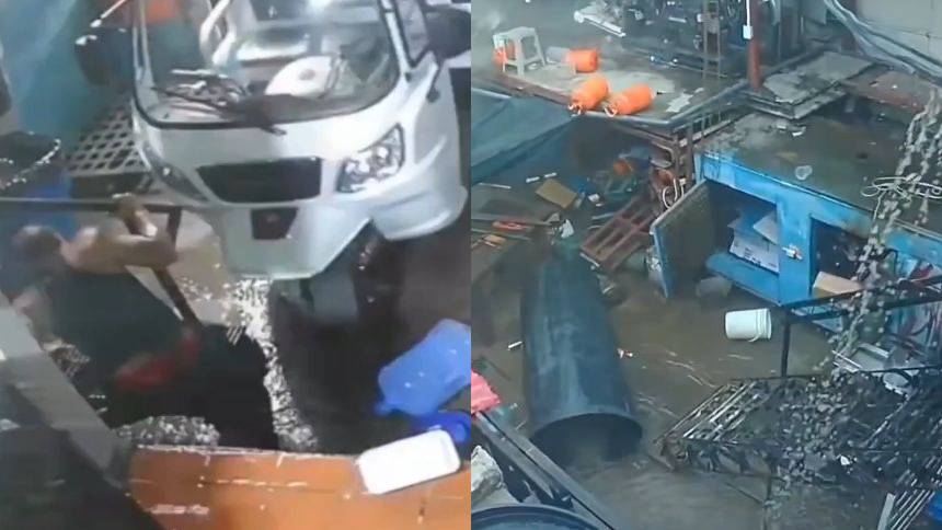 Viral: Cámaras de fábrica de hielo en La Guaira grabaron varios ángulos del doble sismo del 24Jun