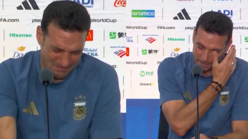EN VIDEO: Scaloni no pudo contener las lágrimas durante la rueda de prensa postpartido