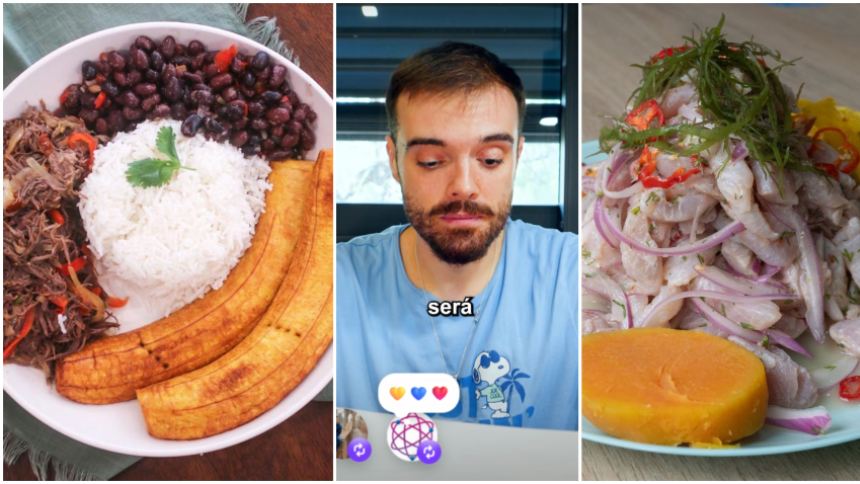 El pabellón y el ceviche se enfrentaràn en la fnal del Mundial de Comidas de Ibai Llanos. Fotos cortesìa y RRSS