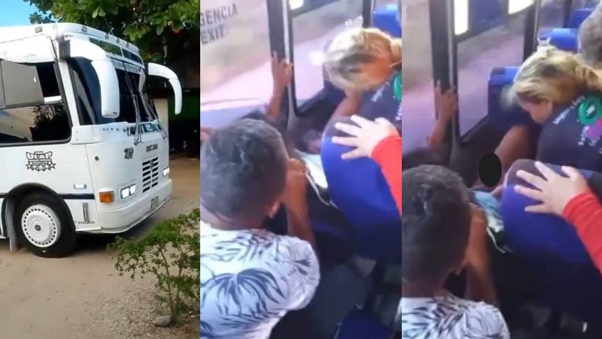 VIDEO: Entró en labores de parto en pleno transporte público y cuatro funcionarias que iban de pasajeras la ayudaron a dar a luz