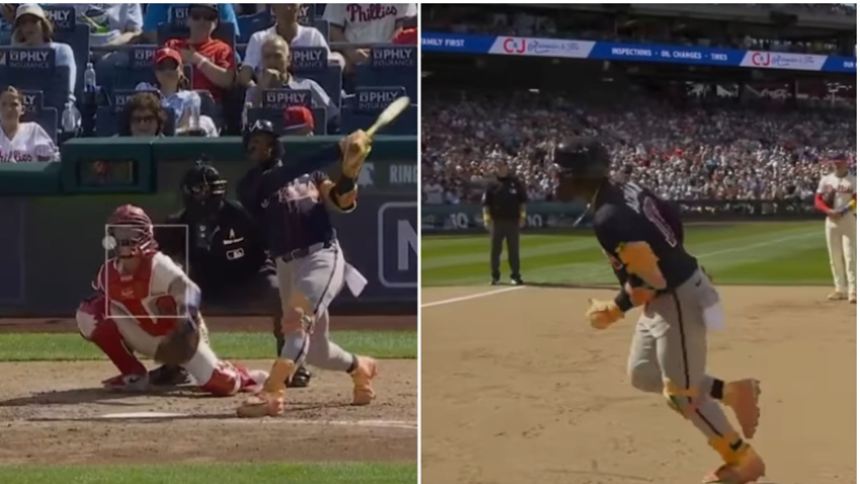 Ronald Acuña Jr. llegó a los 1.000 hits. Fotos capturas de video RRSS.