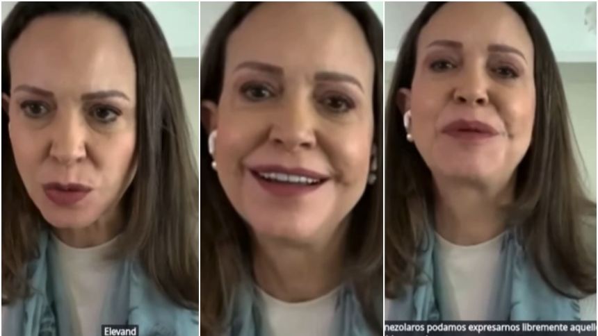 María Corina Machado insiste en la urgencia de las elecciones en Venezuela. Fotos capturas de videos RRSS.
