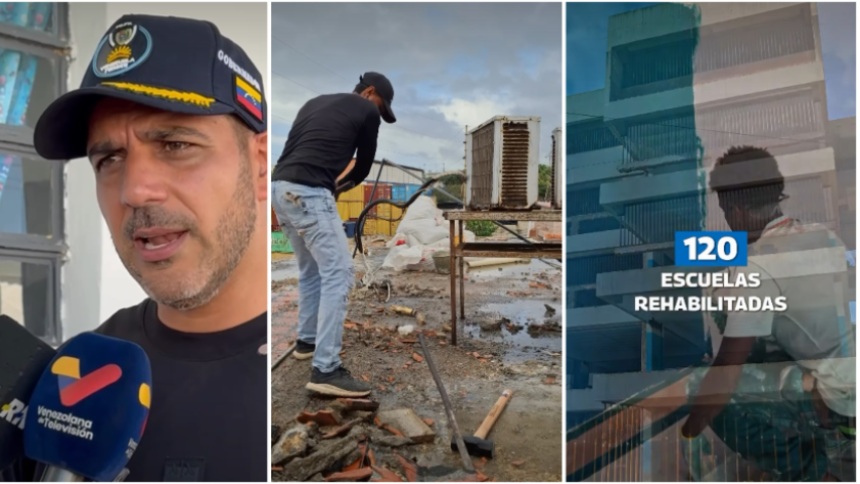 El Gobernador de La Guaira, José Alejandro Teran, agradeció la colaboración nacional e iternacional, en la recuperación de la entidad. Fotos capturas de videos RRSS.