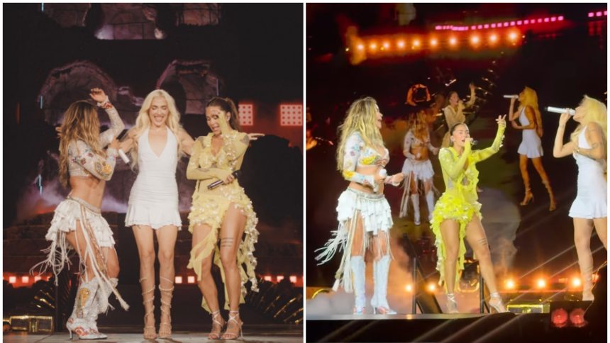 Karol G, Greeicy y Elena Rose deleitaron a sus fans en Miamo. Fotos capturas de video RRSS.