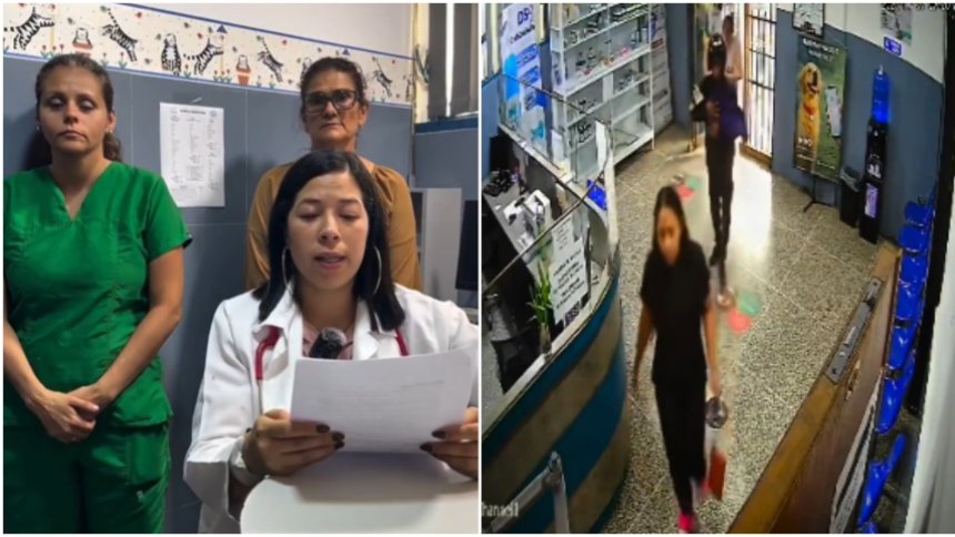 La veterinaria Vanessa Álvarez leyó un comunicado con la explicación acerca de lo ocurrido con el perrito Drako. Fotos, capturas de video RRSS.
