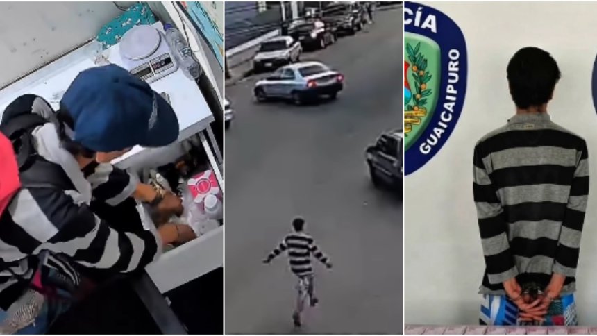 Darwin Johan Romero Salcedo (33) fue detenido en Los Teques. Fotos, capturas de video RRSS de Poliguaicaiuro.