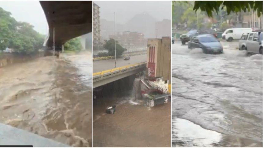 El aguacero que cayó en Caracas inundaron varias calles. Fotos, capturas de videos RRSS