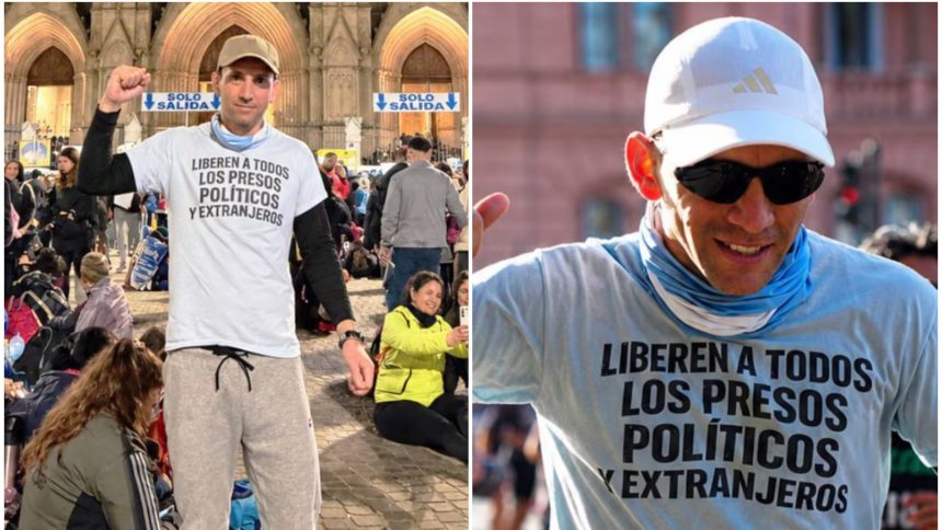 Nahuel Gallo pidió por la libertad de los presos políticos. Fotos RRSS
