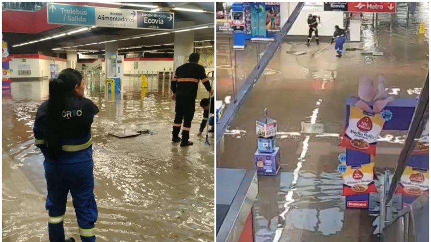 En Quito cayó una torrencial lluvia acompañada por granizo. Fotos capturas de video RRSS.
