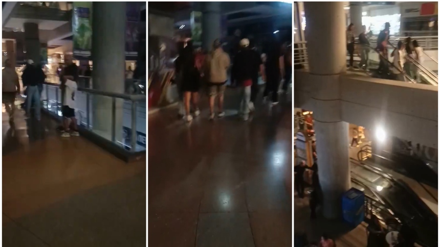 El Centro Comercial Sambil estuvo sin electricidad por un rato. Fotos capturas de video RRSS.