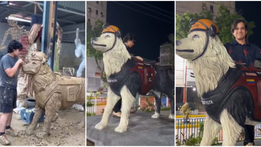 Josué Benjamín rinde homenaje a Tsunami como "héroe", tras los terremotos del 24 de junio. Fotos capturas de video RRSS